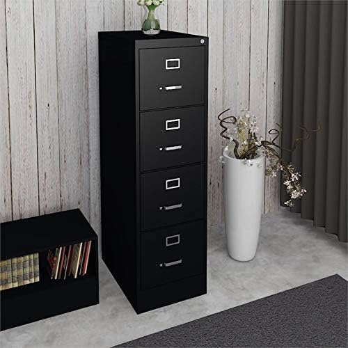 Black 4 Drawer Letter File Cabinet F7409