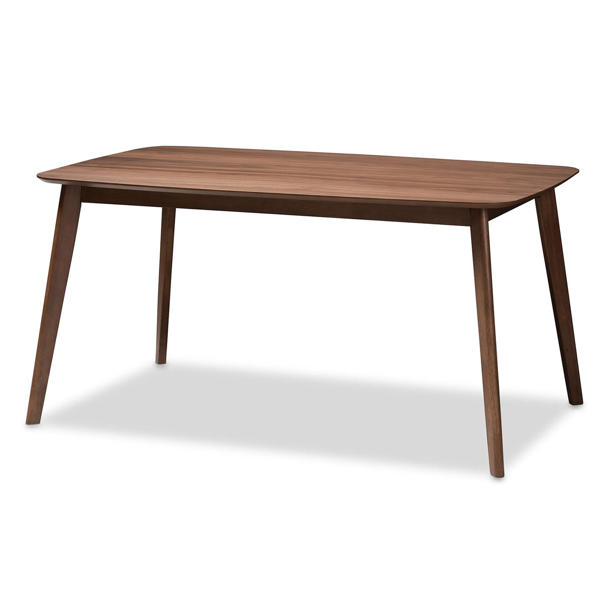 Beige Fabric Upholstered Walnut Brown Wood 5-Piece Dining Set H614