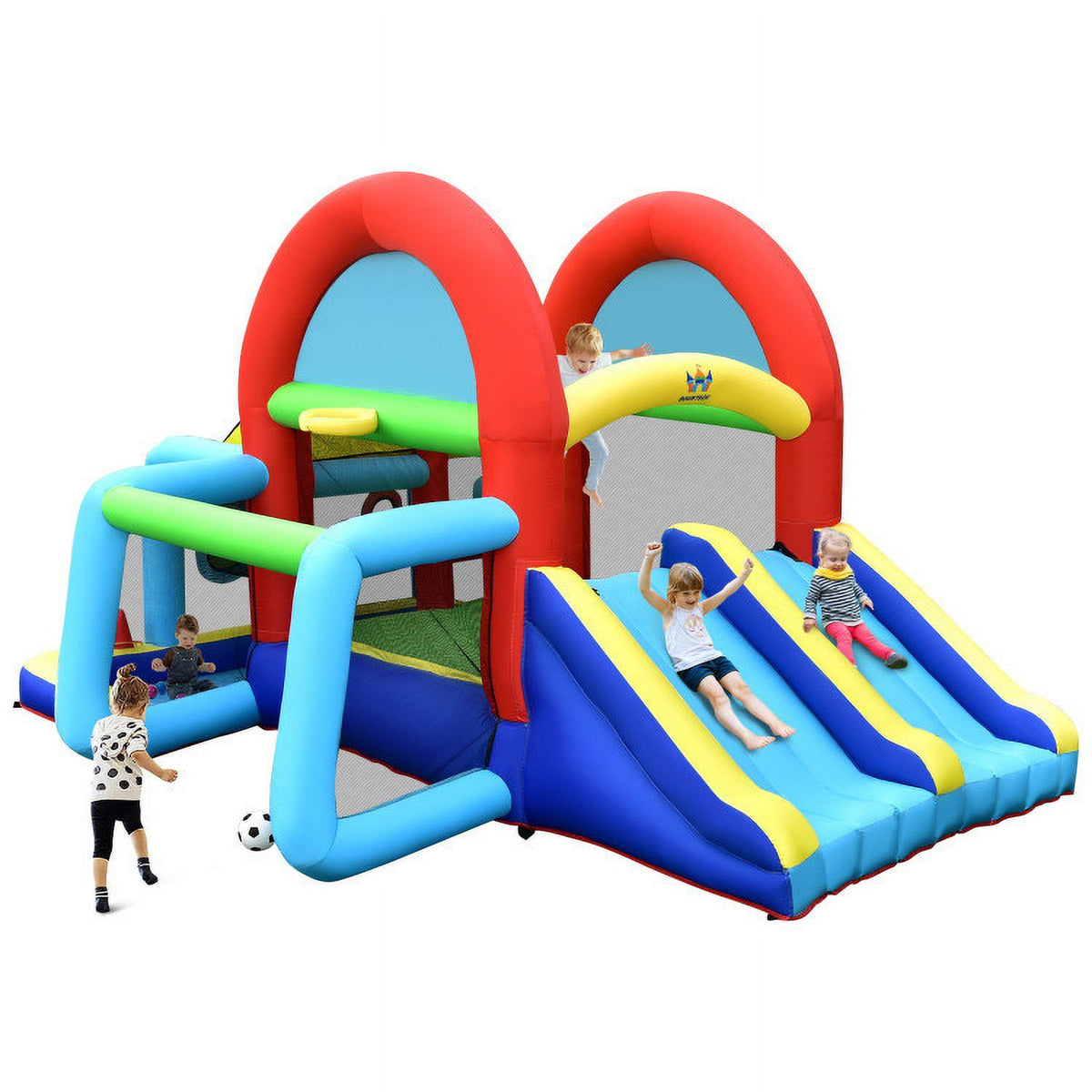 Inflatable Jumping Castle Bounce House with Dual Slides R295357