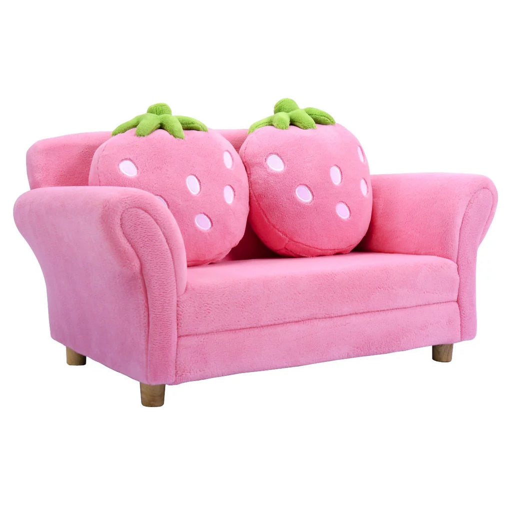 Kids Sofa Armrest Chair with 2 Pillow Pink Z309043
