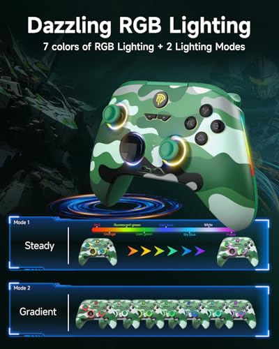 Wireless Bluetooth Controller with Hall Joysticks and RGB Lighting U593529