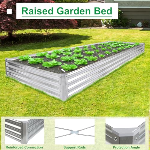 6×3×2ft Galvanized Metal Raised Garden Bed K757777
