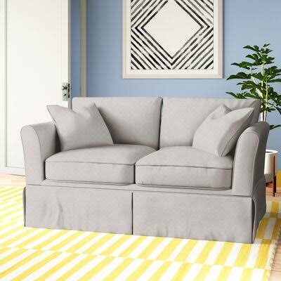 Ivory Flared Arm Loveseat F556
