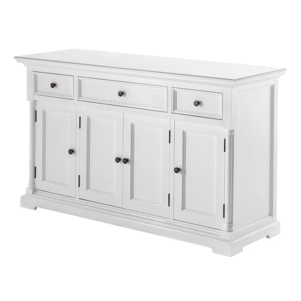White Four-Door Buffet with Three Drawers B53266