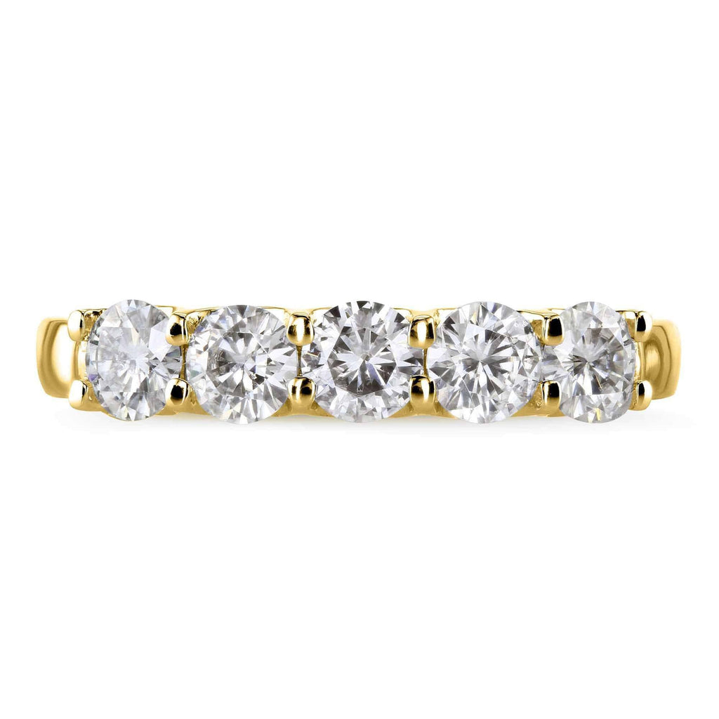 14K Yellow Gold Moissanite Bridal Wedding Band W3533