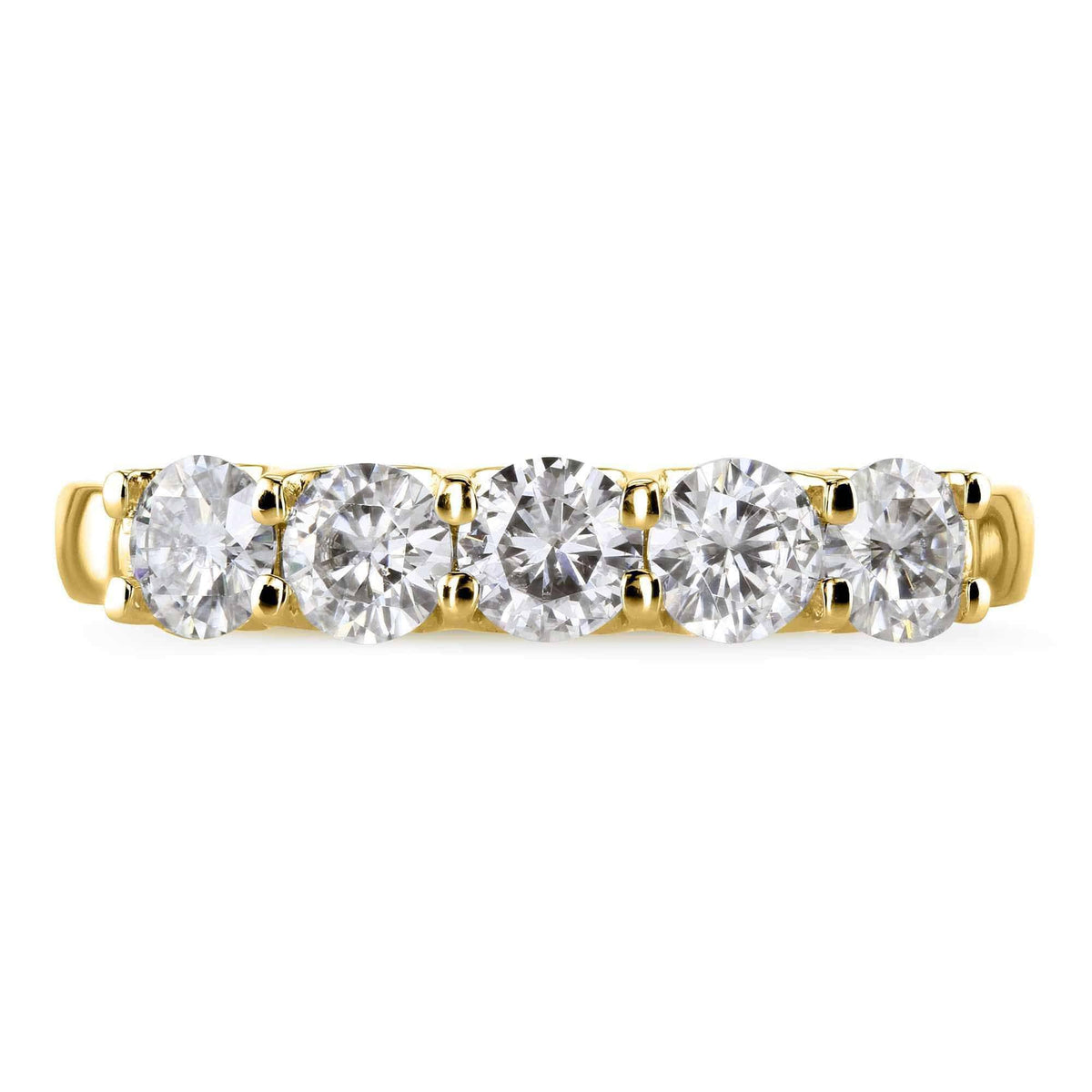 14K Yellow Gold Moissanite Bridal Wedding Band W3533