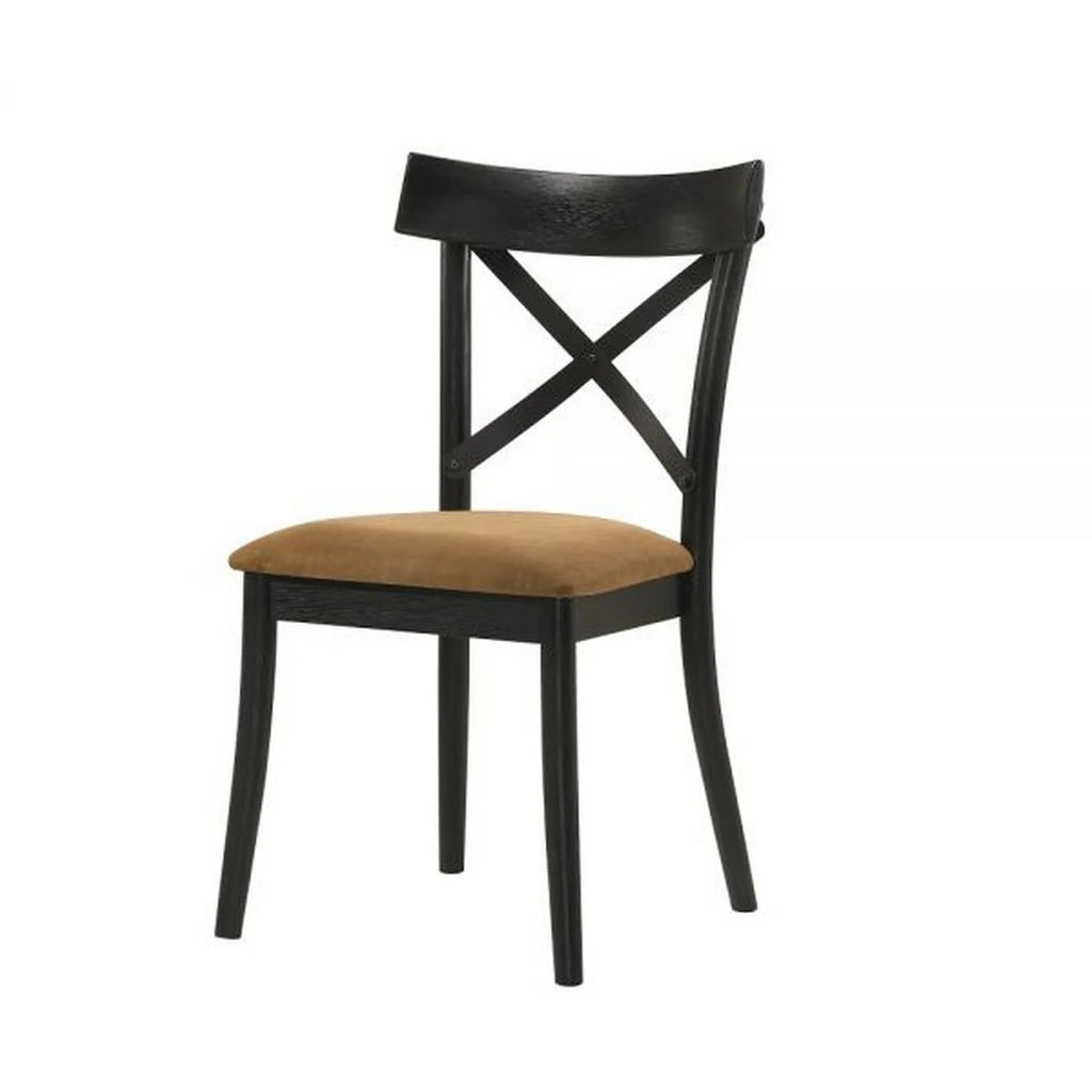 Brown and Black Dining Chair, Set of 2 P32982