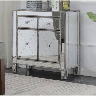 Weathered Gray 2 Door Accent Cabinet V90829