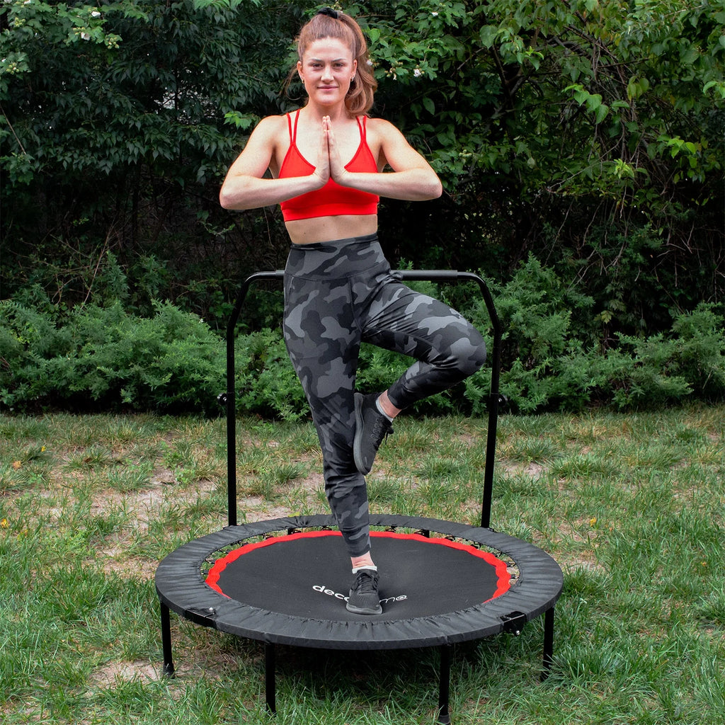 Folding Mini Trampoline with Adjustable Handle Bar H118147