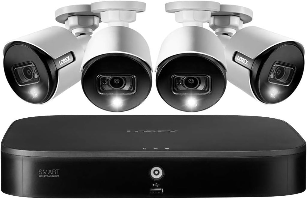4K Ultra HD Indoor / Outdoor Security System with 8-Channel 2TB DVR and Four 4K (8MP) Active Deterrence Cameras J8741