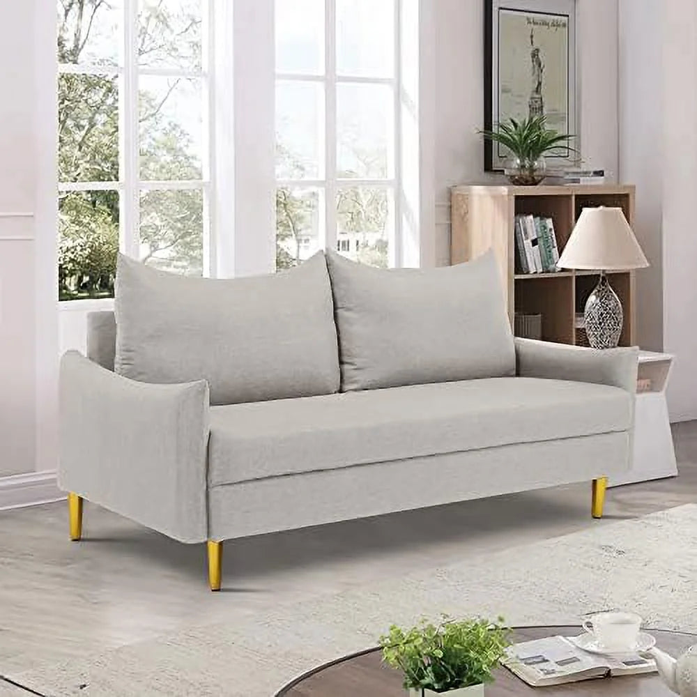 67" Velvet Tufted Loveseat Sofa with 2 Pillows Q4583