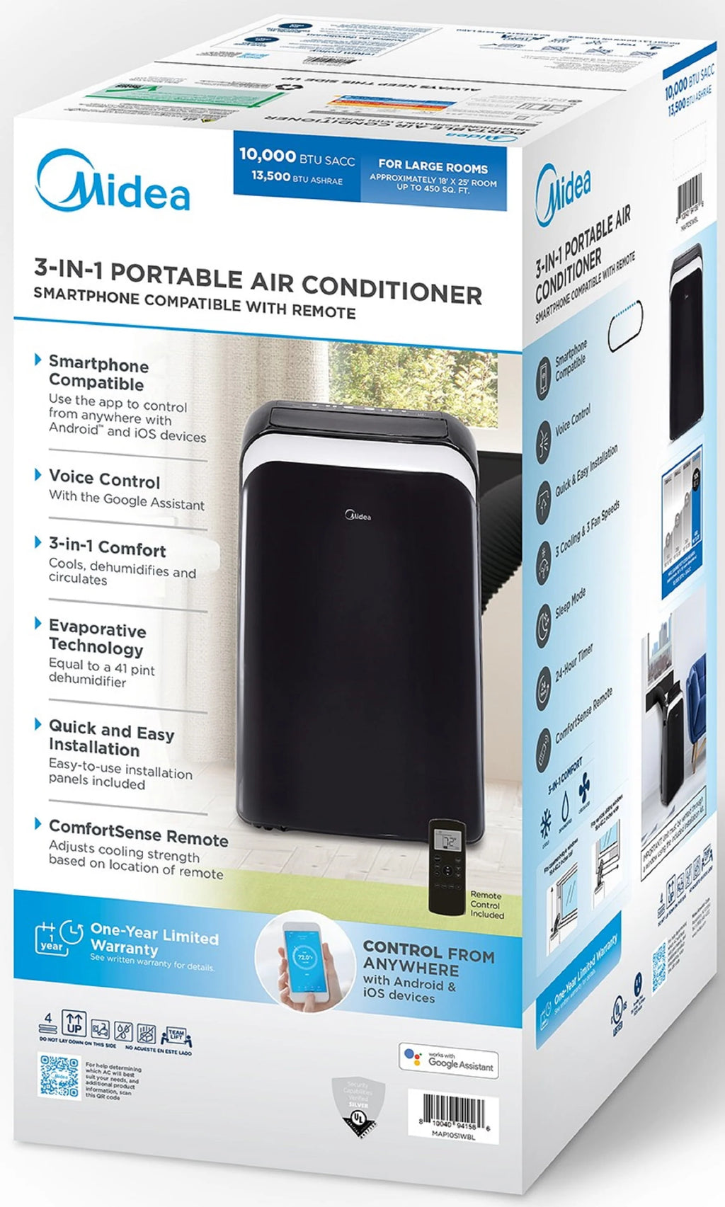 10,000 BTU Smart Portable Air Conditioner with Remote D556