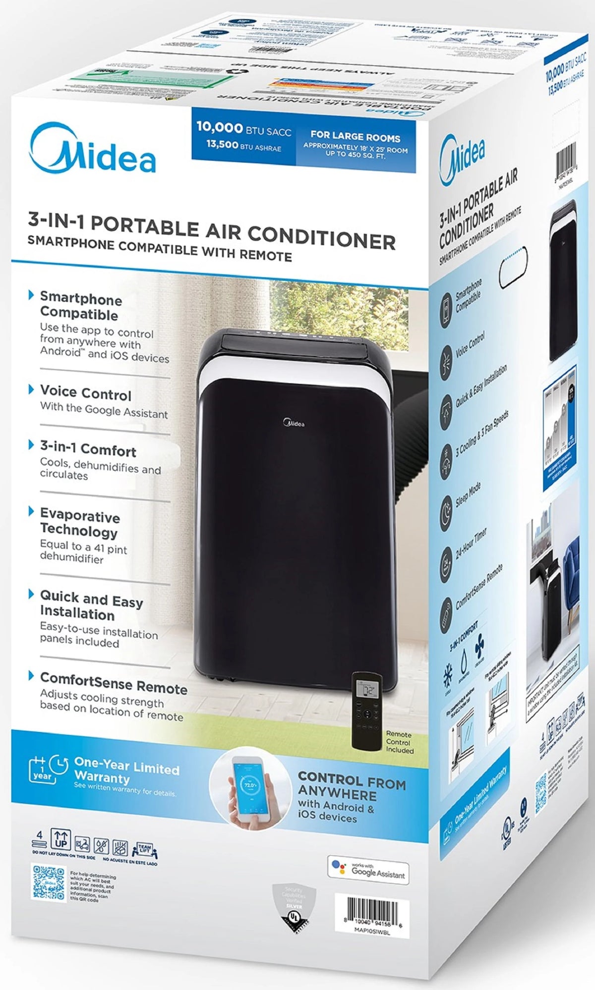 10,000 BTU Smart Portable Air Conditioner with Remote D556