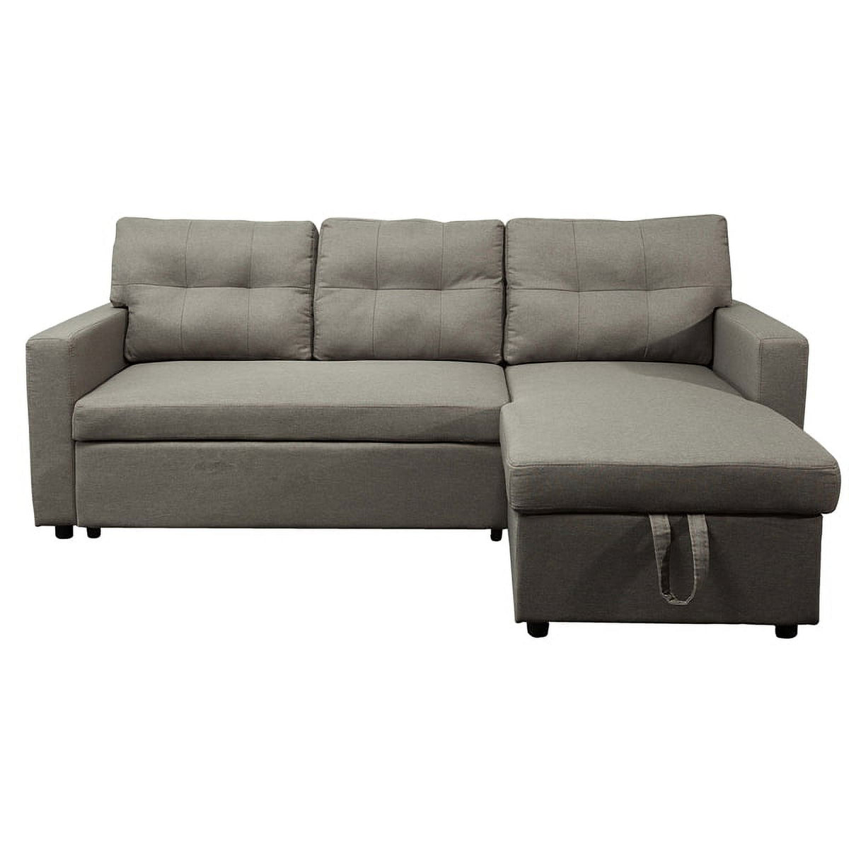 Beige Reversible Sectional Sleeper Sofa with Storage R527