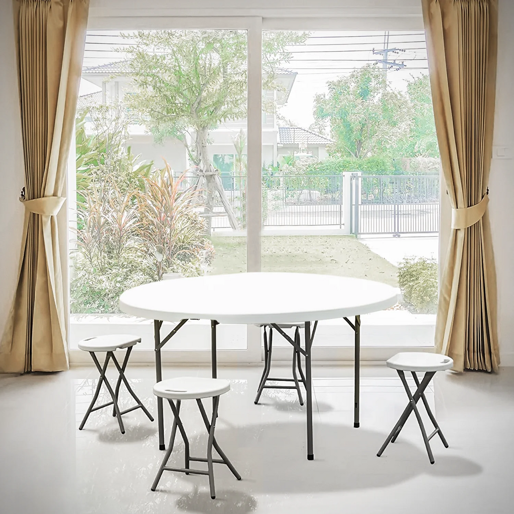 10 Pieces Round Bi-Folding Plastic Table M59508
