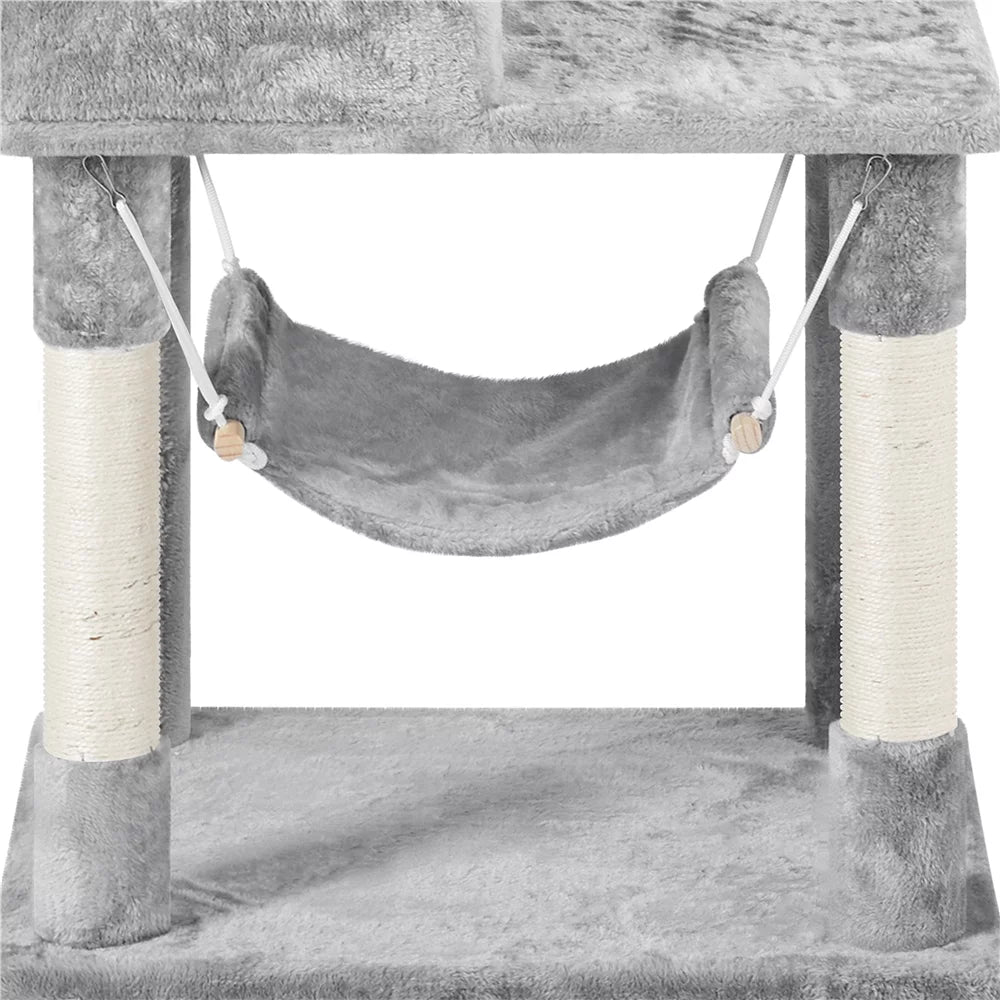 73''H Multilevel Cat Tree with 2 Condos & Scratching Posts P78771