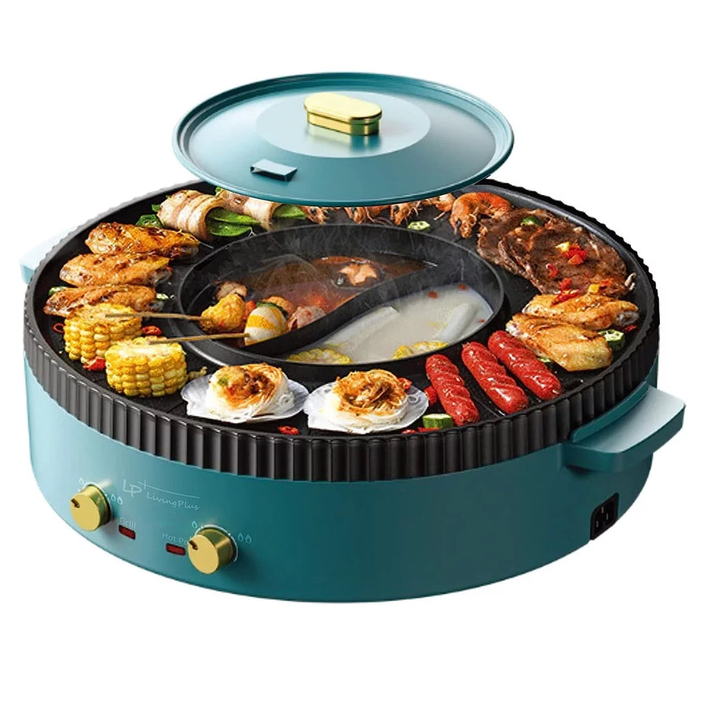 2 in 1 Non-Stick Electric Grill and Hot Pot V77894