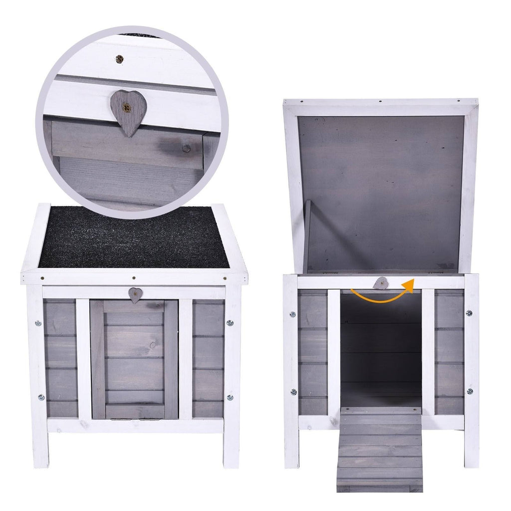 Grey Raised Wooden Pet House S889805