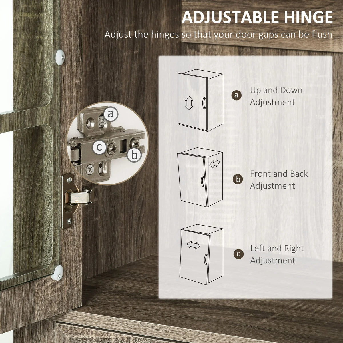 Kitchen Pantry Storage Cabinet with Glass Doors Y173674