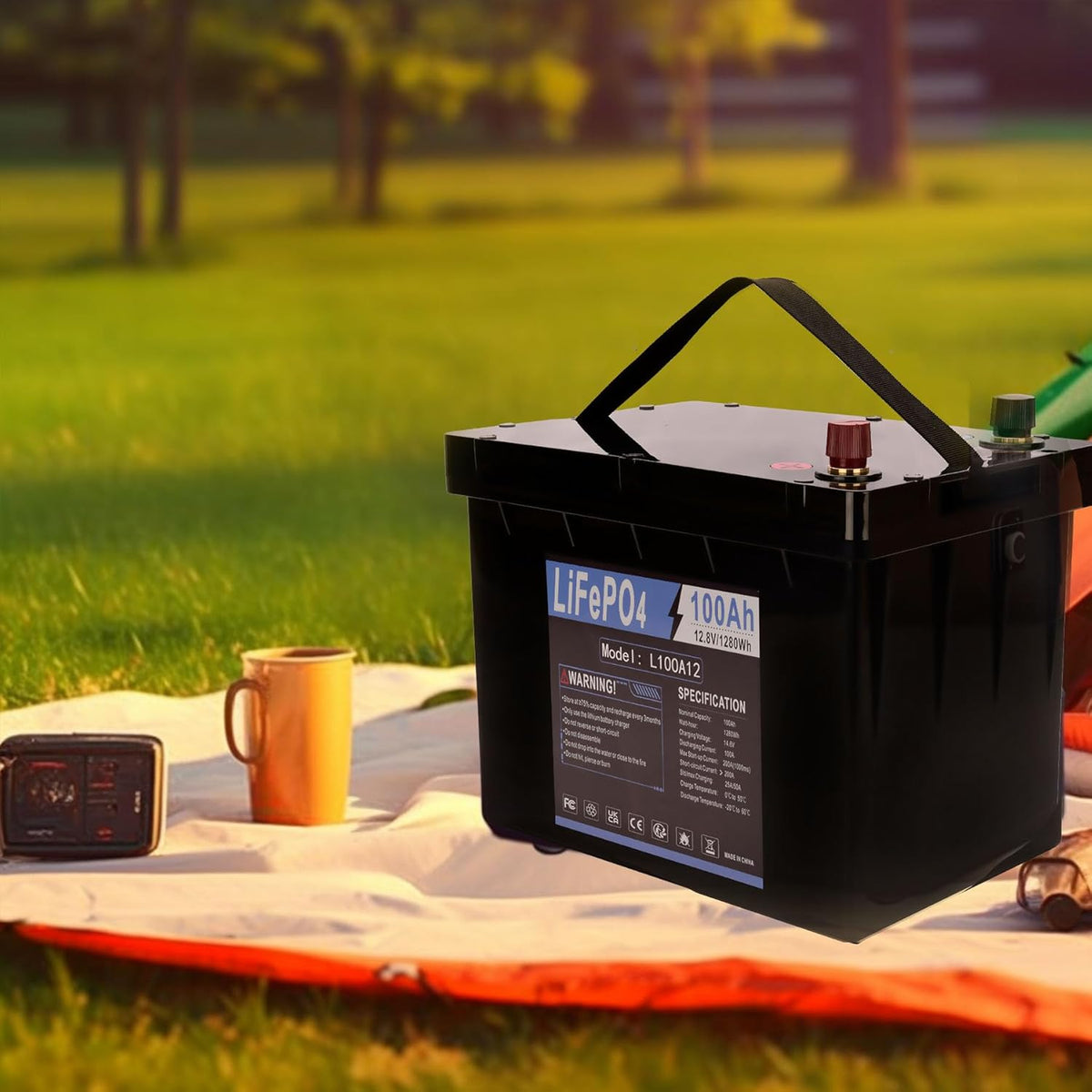 12V 100AH LiFePO4 Lithium Battery 100A BMS U890282