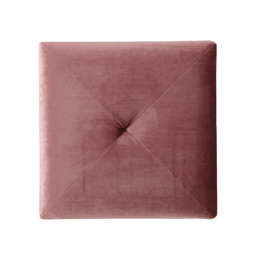 Pink Tufted Square Foot Stool Ottoman X78732