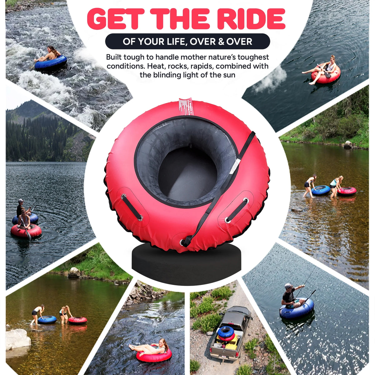 Red Heavy Duty Inflatable River Tube F155013