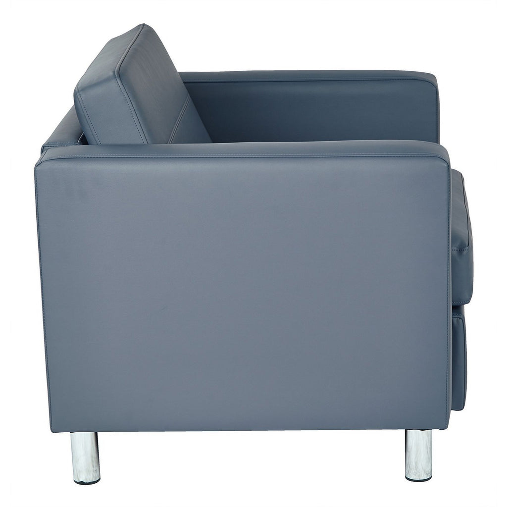 Blue Faux Leather Armchair B55247