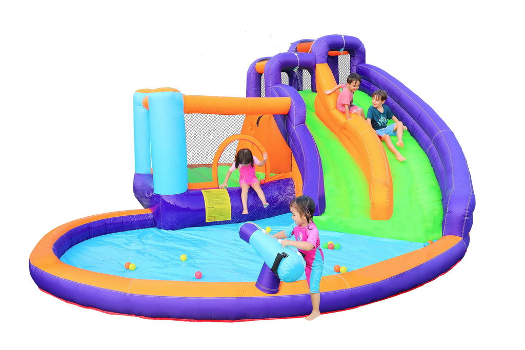 Double Slide Inflatable Water Park with Water Cannon F11276