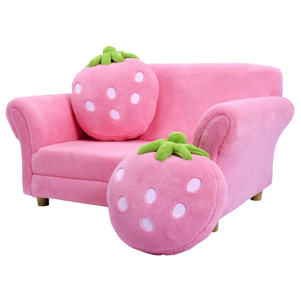 Kids Sofa Armrest Chair with 2 Pillow Pink Z309043