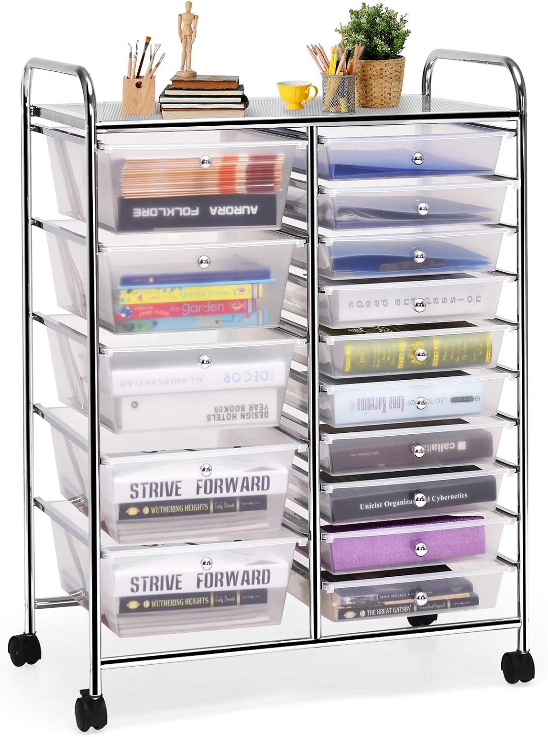 15-Drawer Rolling Storage Cart D372