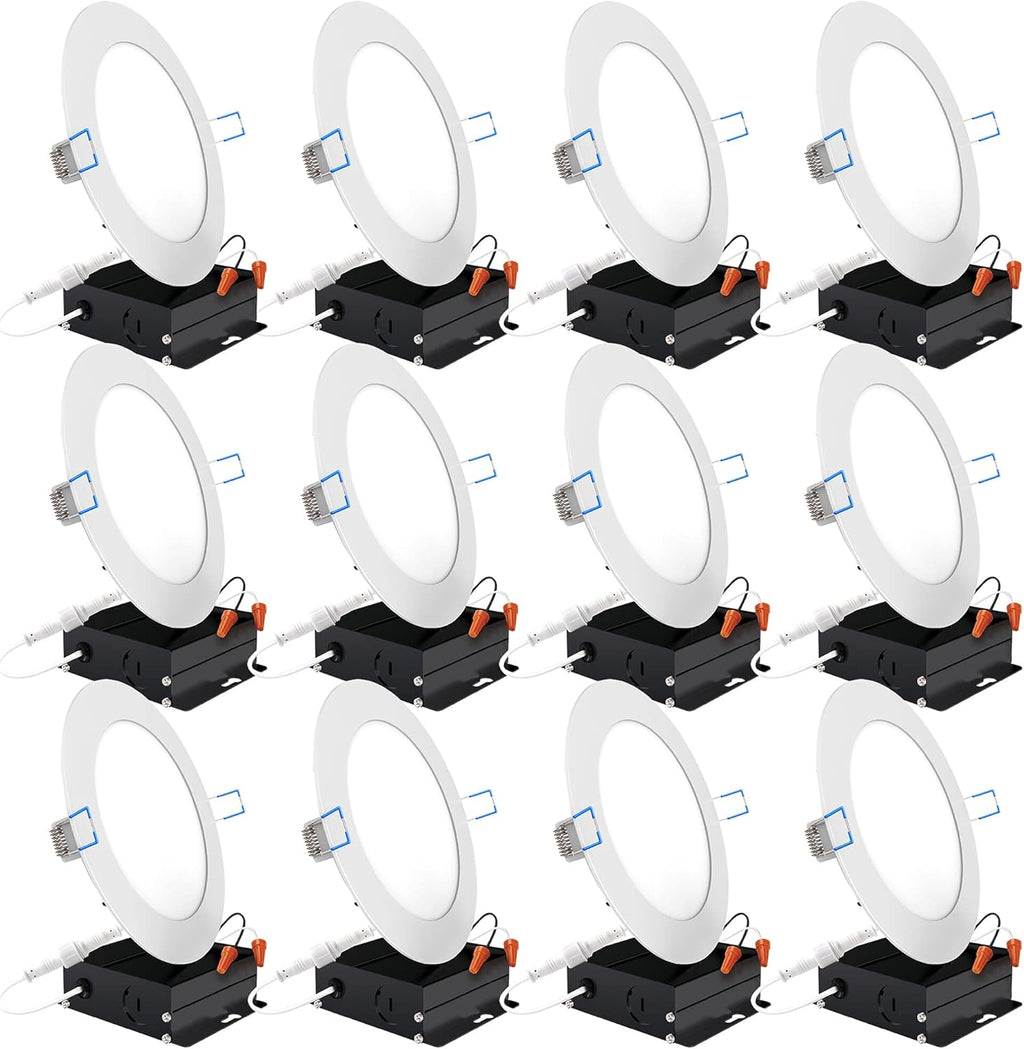 12 Pack 6 Inch Ultra Thin LED Recessed Ceiling Lights Dimmable 6000K T597870