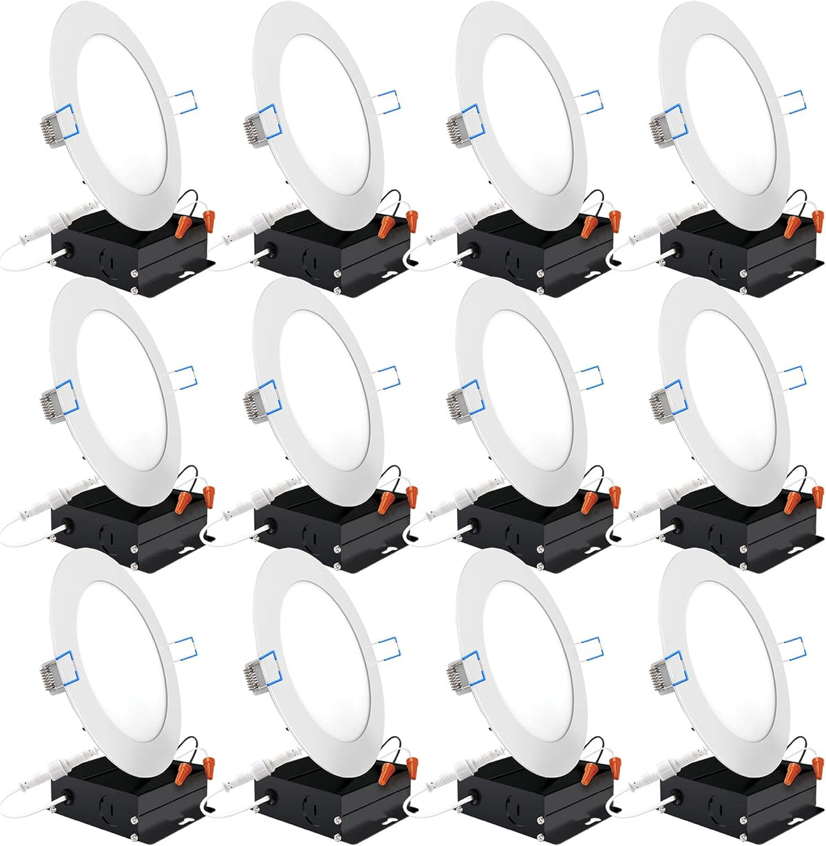12 Pack 6 Inch Ultra Thin LED Recessed Ceiling Lights Dimmable 6000K T597870