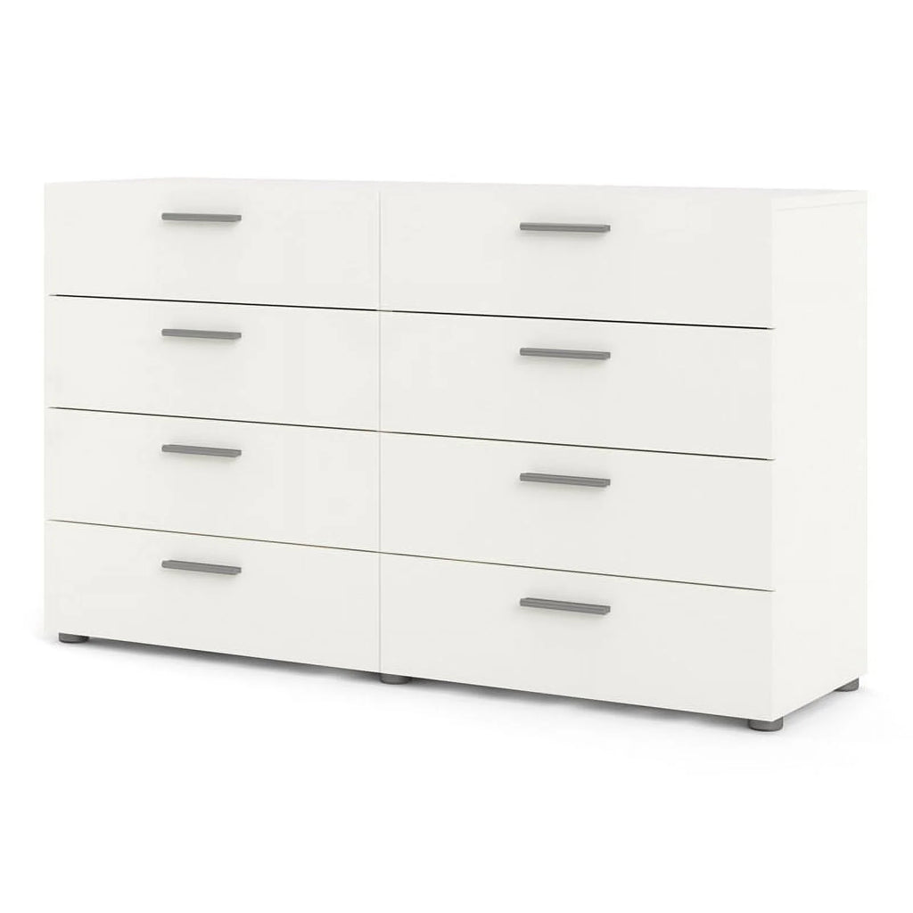 White 8 Drawer Engineered Wood Dresser B5294