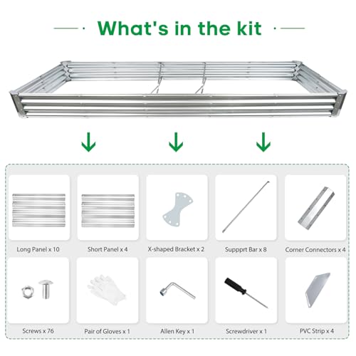 6×3×2ft Galvanized Metal Raised Garden Bed K757777