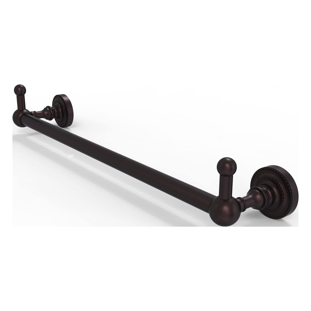 Antique Bronze 18 inch Towel Bar with Integrated Hooks B803915