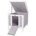 Grey Raised Wooden Pet House S889805
