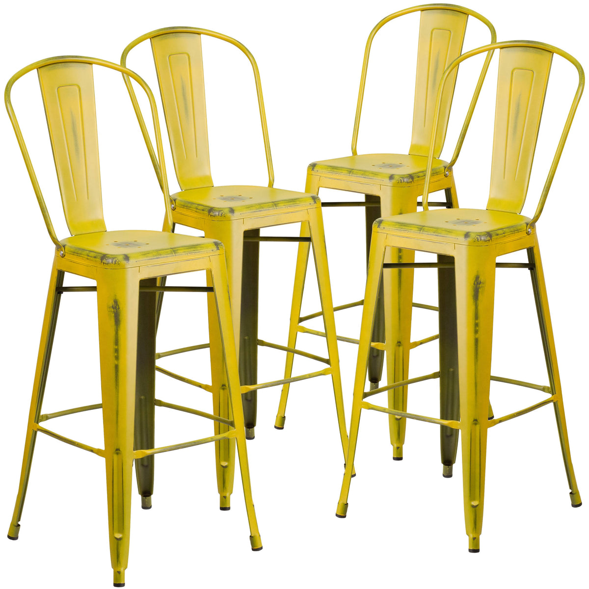 Distressed Metal 30-Inch Stool J88107