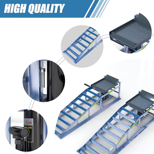 2 Pack 5T Steel Automotive Hydraulic Car Ramps U810606
