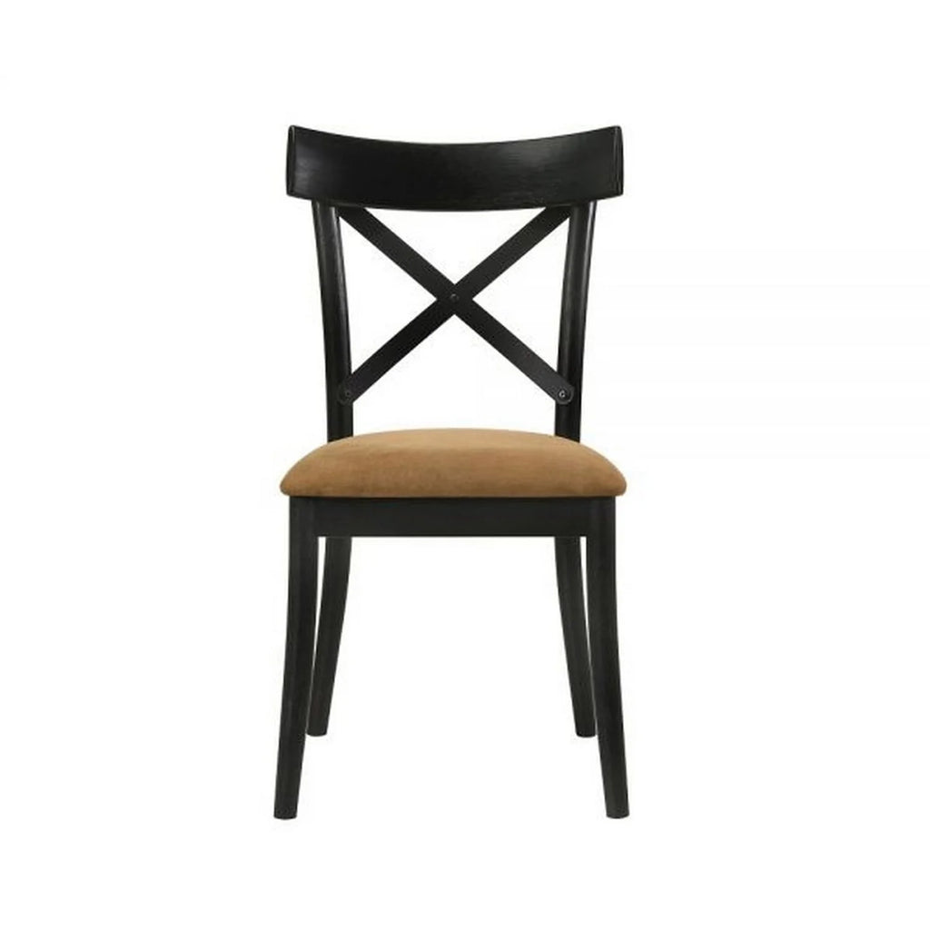 Brown and Black Dining Chair, Set of 2 P32982