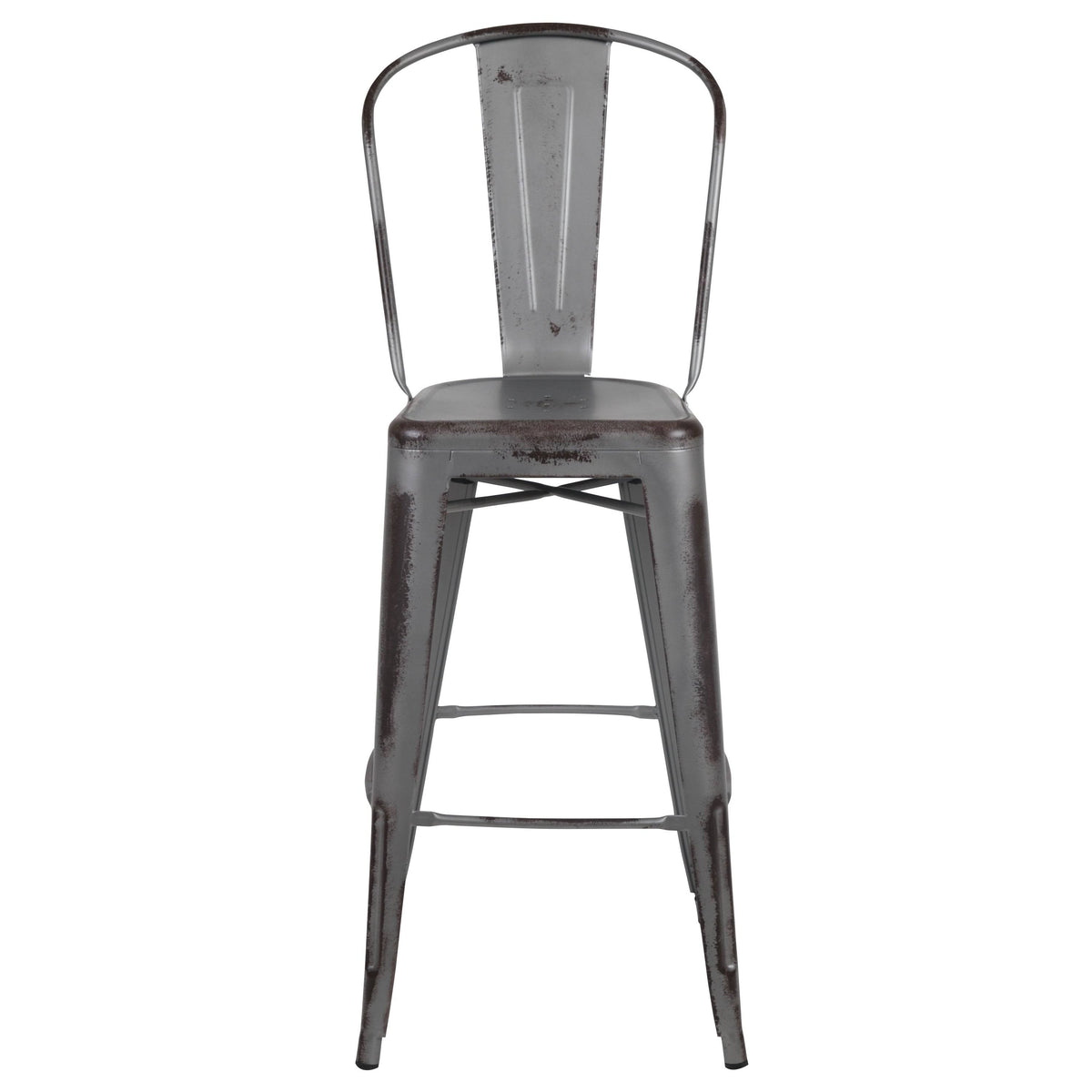 Distressed Metal 30-Inch Stool J88107