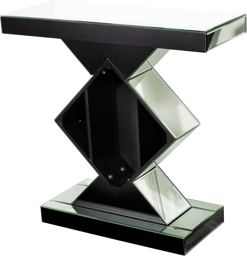 Mirrored Console Table, Silver, 31.5'' Long Accent Narrow Table Q146914