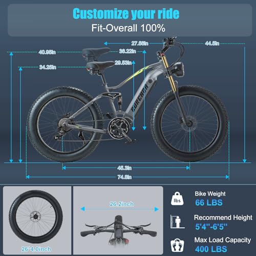 26''x4.0 Inch Fat Tire Electric Bike with 48V 30Ah Battery M710