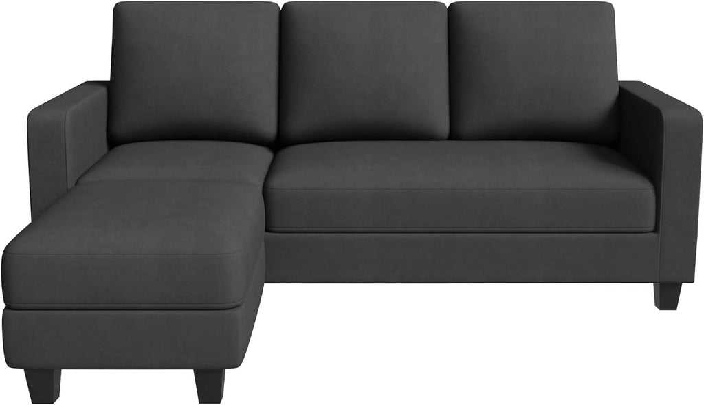L Shaped Convertible Sectional Sofa with Ottoman Dark Gray M118797
