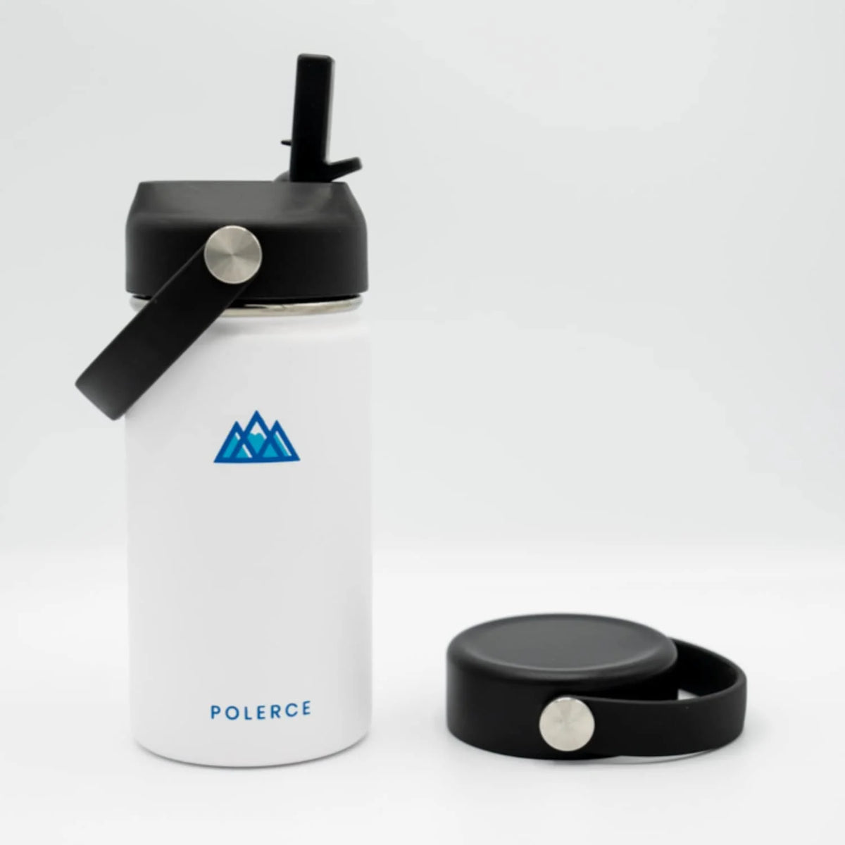 White 12 Oz Stainless Steel Vacuum Insulated Bottle with 3 Lids K210741