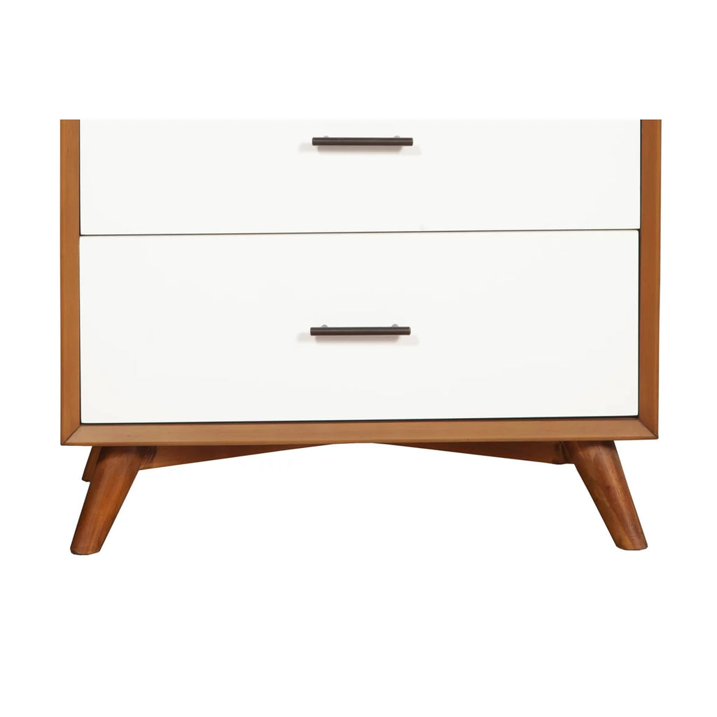Wooden Chest with Three Drawers Brown and White J985584
