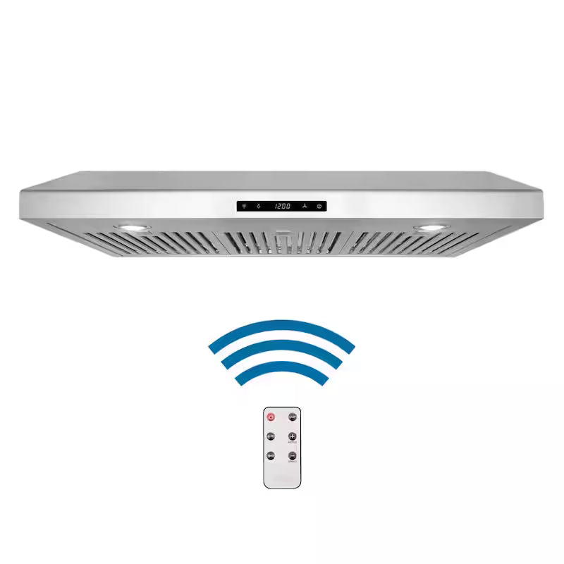 36 in. 500 CFM Ducted Under Cabinet Range Hood with Digital Touch Display and LED Lights in Stainless Steel P3386