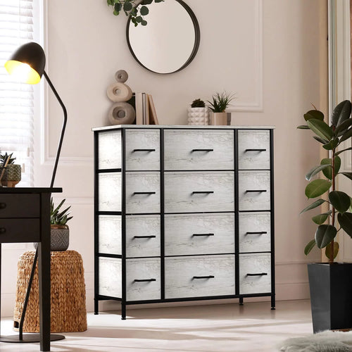 12 Drawer Storage Dresser with Fabric Bins G931