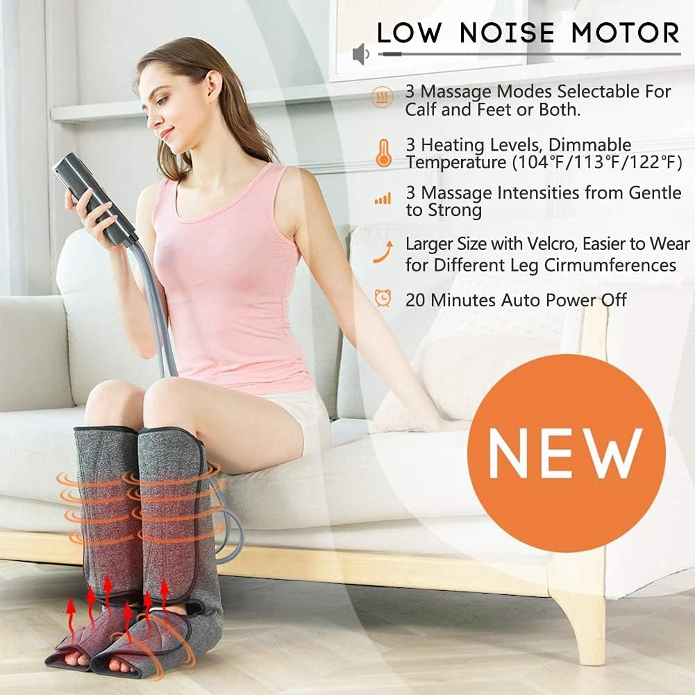 Air Compression Calf Thigh Foot Massage Machine with Adjustable Wraps K25469