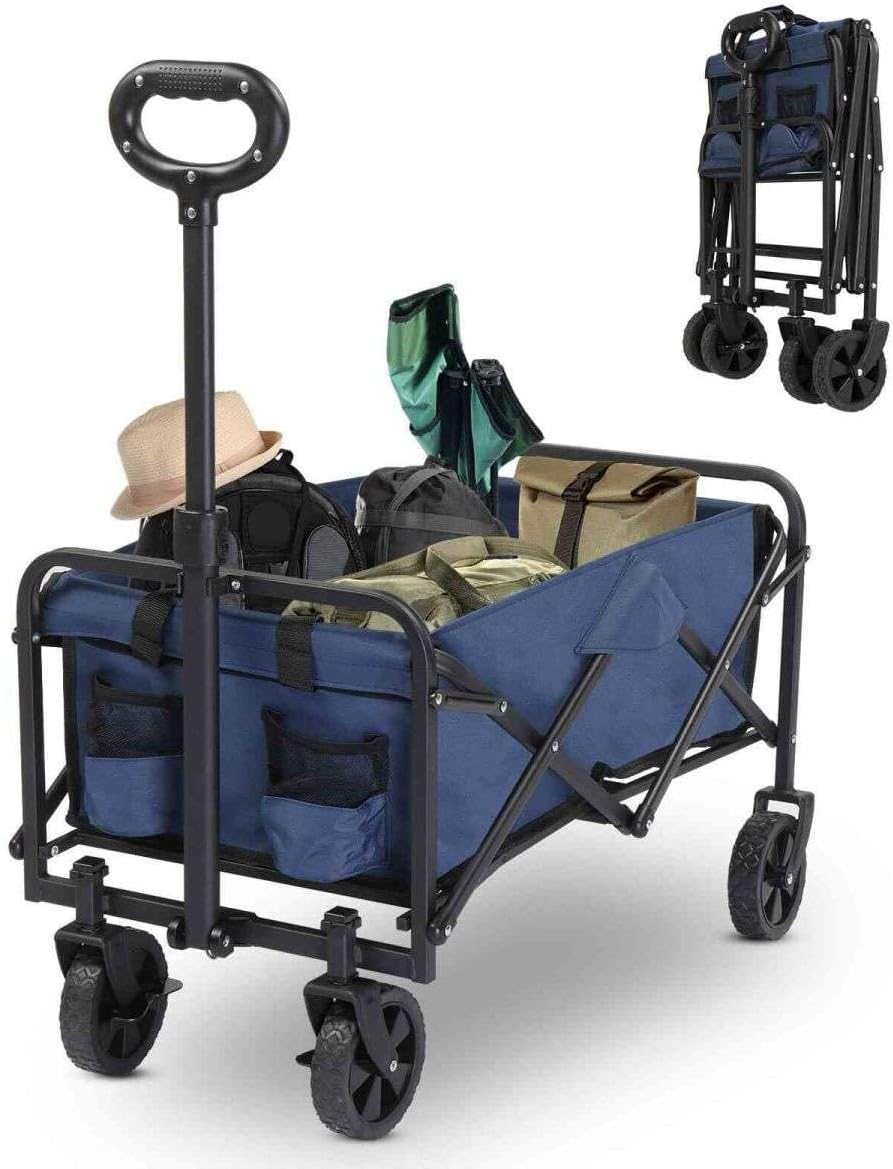 Blue Heavy Duty Folding Wagon with All Terrain Wheels F55660