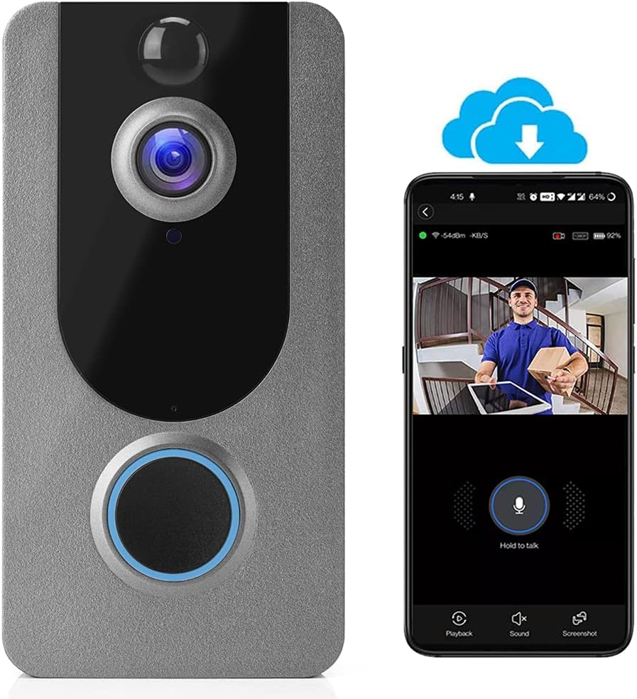 Wireless Video Doorbell Camera IP65 Outdoor Waterproof 1080P HD Night Vision V108